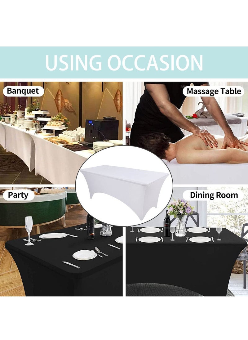 GOLDEN MILLION - Spandex Table Cloth for 4 feet Home Rectangular Table Fitted Stretch Table Cover Polyester Table Toppers - Image 1