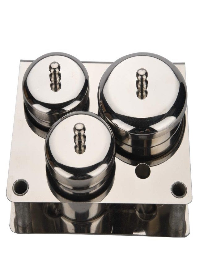 TOPINCN Stainless Steel Powder Storage Box Nail Tips Cup Nail Art Equipment Manicure Tools Mini Powder & Liquid Storage Cans Set for Nail Powder Pigment Decoration Manicure, 3pcs - Image 1