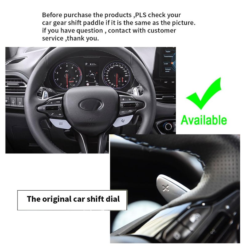 Generic HIBEYO Paddle Shifter Extensions for Hyundai I30 Wagon N Line Veloster KONA N Elantra Avante GT N-line CN7 2019-2023 Metal Steering Wheel Paddle Shifter Trim Cover Decoration Accessories-Silver  - Image 2