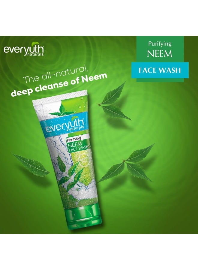 إيفريوث غسول الوجه المُنقّي من Everyuth Naturals بزيت النيم | مضاد للبكتيريا، زيت النيم وشجرة الشاي | بشرة مُرطبة، صافية، وصحية | خالٍ من البارابين | خالٍ من الصابون بنسبة 100% | للبشرة الدهنية، الجافة، العادية، المُختلطة، والحساسة - 150 غرام (عبوة من قطعتين) - Image 2