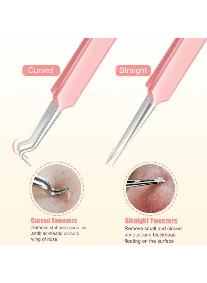 MORGLES Tweezers For Women Facial Hair, 10Pcs Eyebrow Tweezer Set And Blackhead Remover And Pimple Popper Tool Kit With Leather Travel Case - Image 4