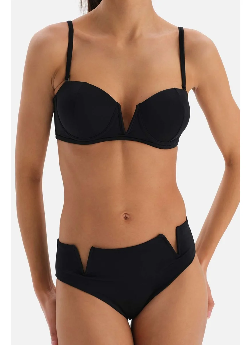 dagi Black Strapless V Wire Bikini Top