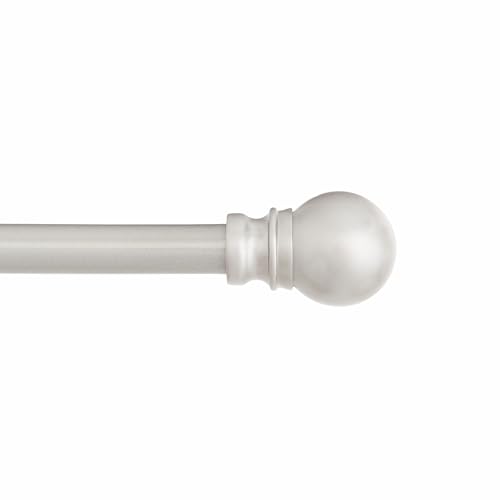 Kenney KN55970 Davenport Ball End Petite Café Decorative Window Curtain Rod, 28-48" Adjustable Length, Brushed Nickel Finish, 1/2" Diameter Steel Tube - Image 1