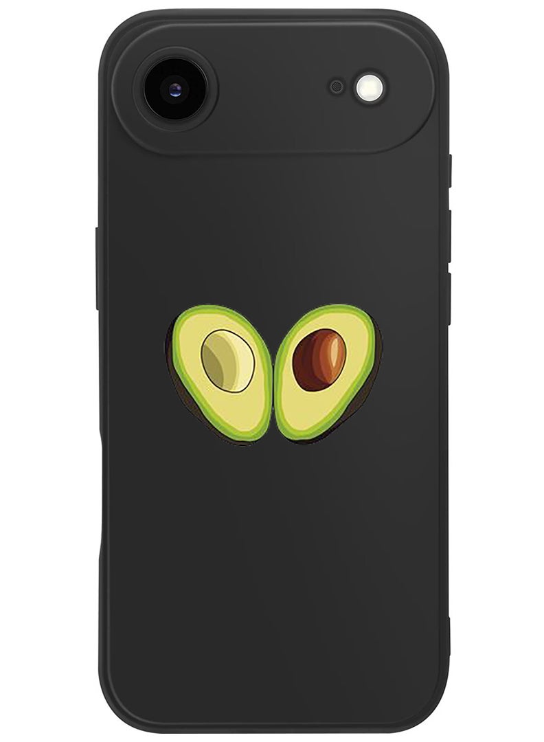 Theodor Protective Slim Fit Case Liquid Silicone Cover with Full Body Protection Anti-Scratch Shockproof Case For Apple iPhone 17 Air (Black) Avacado Open - Image 1