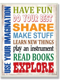 Stupell Industries Stupell Industries The Kids Room by Use Your Imagination Inspirational Rectangle Wall Plaque  - Image 1