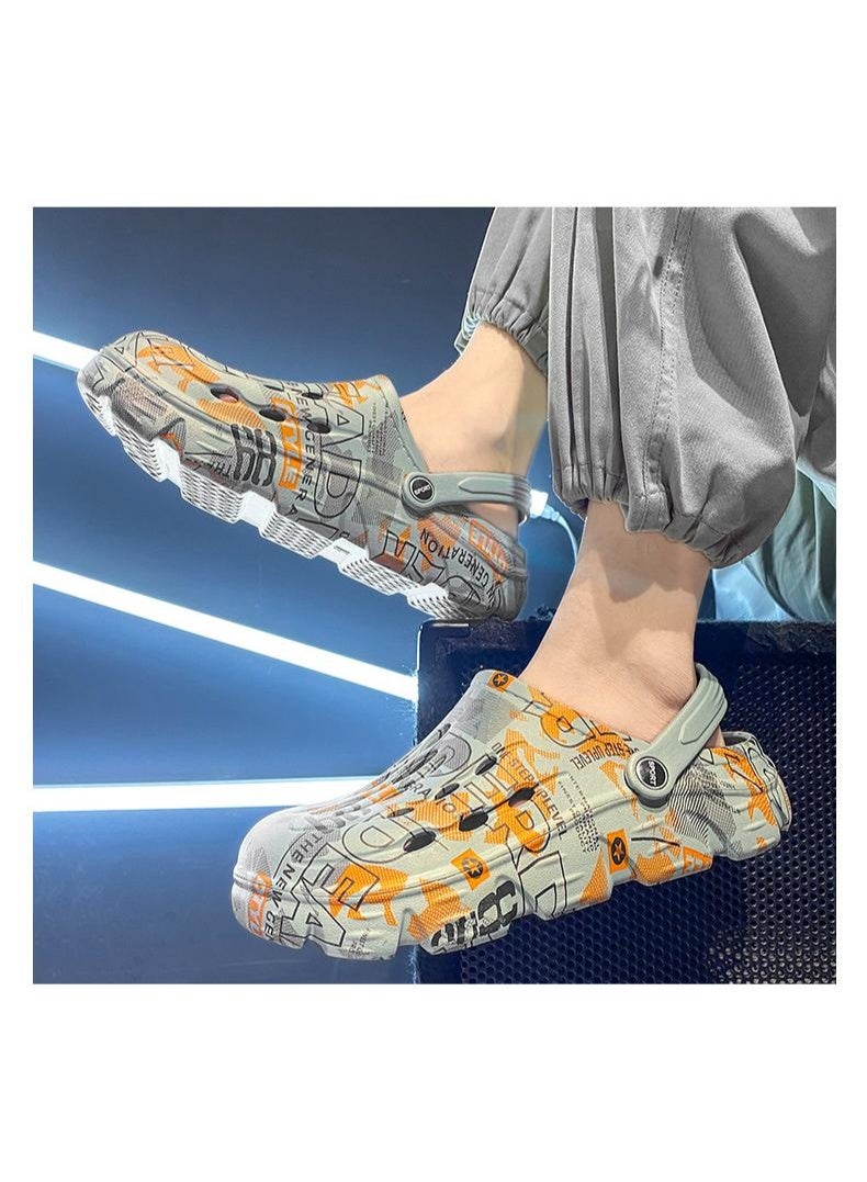 Men's Summer  Outdoor Beach Sandals with Hole Shoes, Dual purpose Anti slip and Wear Resistant Soft Sole Wrapped Head  - Image 2