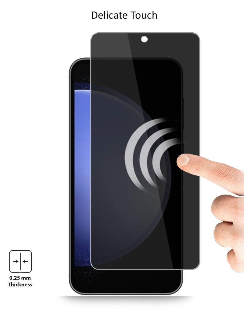 Techie HD Privacy Tempered Glass Screen Protector for Samsung Galaxy S23 FE / A54 - Anti Bubbles 9H Hardness 0.33 mm Rounded Edges Easy Installation - Image 2