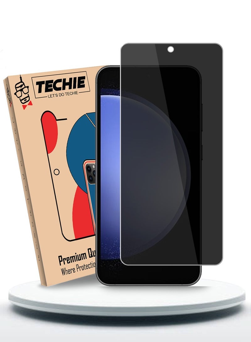 Techie HD Privacy Tempered Glass Screen Protector for Samsung Galaxy S23 FE / A54 - Anti Bubbles 9H Hardness 0.33 mm Rounded Edges Easy Installation - Image 1
