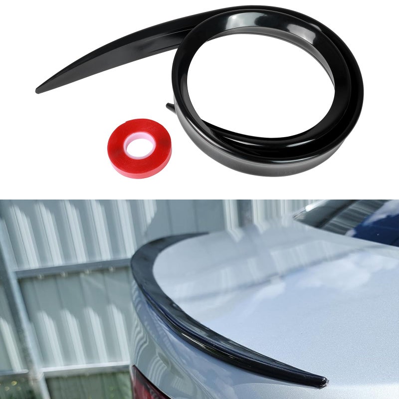 Tongze 4ft Universal Rear Spoiler for Cars Gloss Black Universal Spoiler Wing for TrunkRear WindowCar Roof Joint for Tesla Honda Nissan Kia BMW and Most CarGloss Black