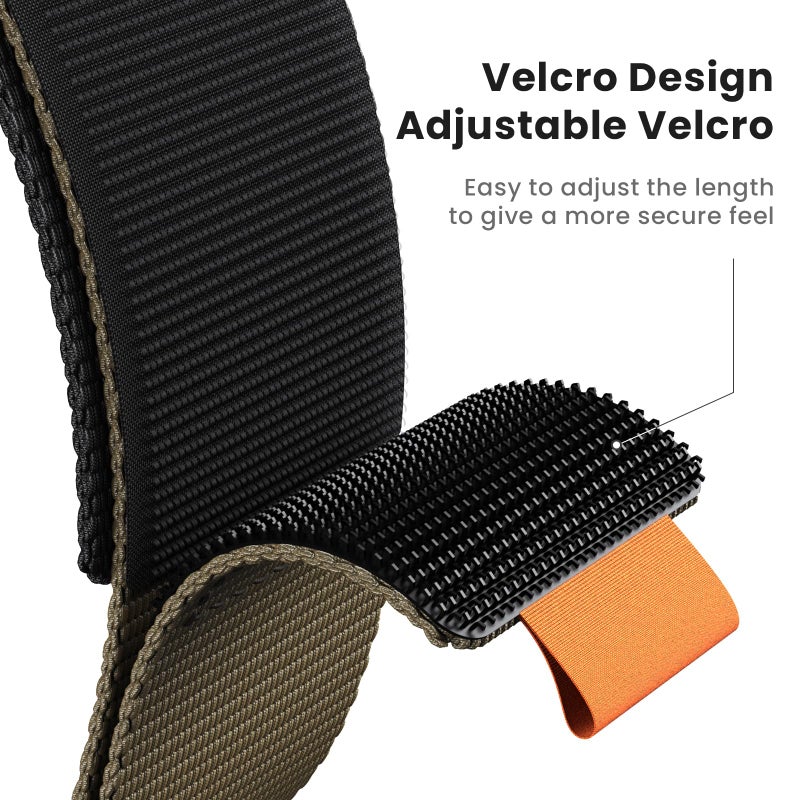 ANCOOL حزام ساعة ANCOOL لفينيكس 7X / فينيكس 3 / 6X / 5X 26 مم حزام نايلون لفينيكس 6X برو / تاكتيكس 7 / إبيكس برو 51 مم (أسود / أخضر عسكري) - Image 3