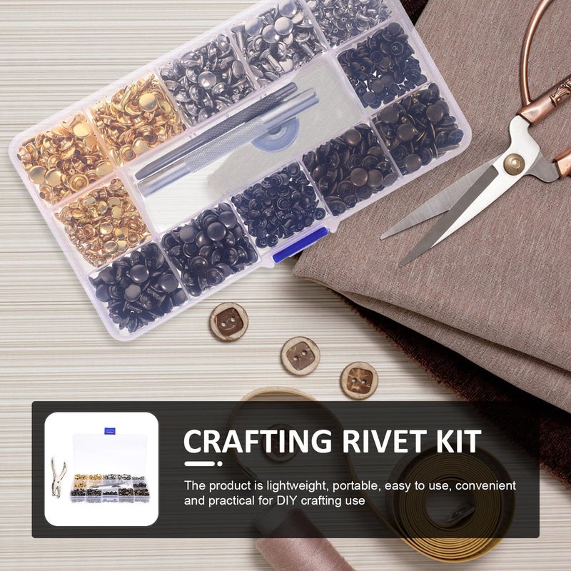 Double Sided Metal Rivets Leathercraft Kit 480 Pcs in 4 Colors for DIY Shoes Bags Accessories - Image 5