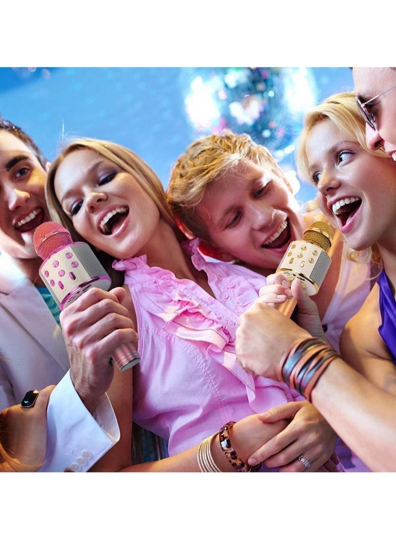 ELTRAZONE Wireless Bluetooth Karaoke MicrophoneRechargeable Kids Microphone Karaoke MachineProfessional Handheld Karaoke Mic Speaker Home KTV Kids Birthday Party - Best Gifts for Kids Adults (Gold) - Image 2
