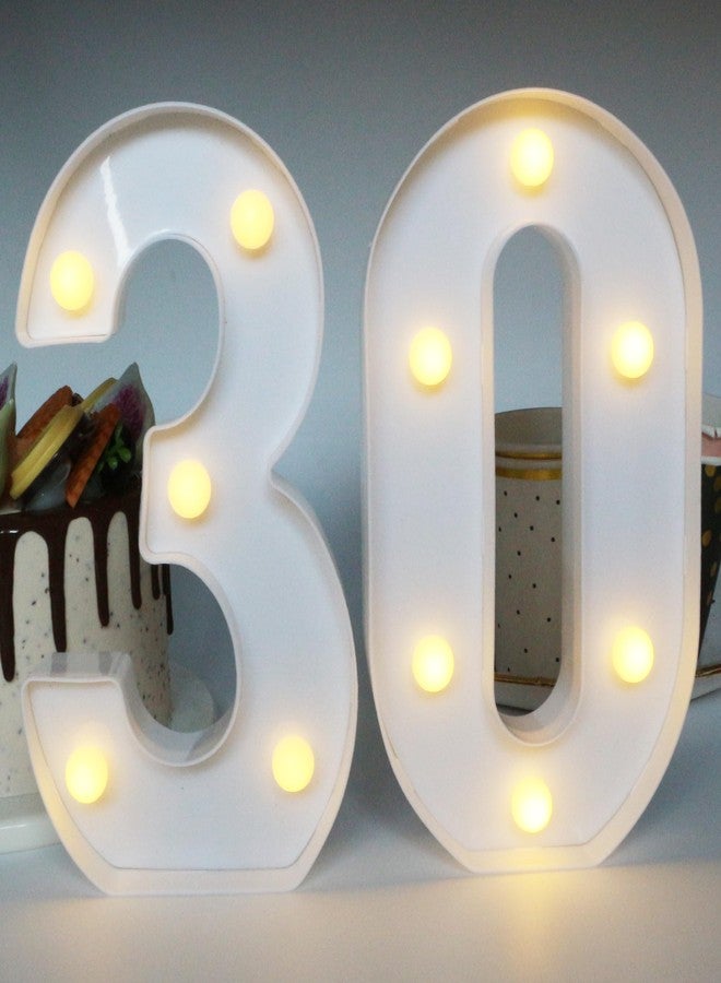 JunyRuny H:7.88 inches Light Up Numbers 30 Sign for Party Decor, 30th Birthday Decorations for Women, Happy 30th Birthday Centerpieces Table Decorations for Men, Dirty 30 birthday Decorations - Image 1