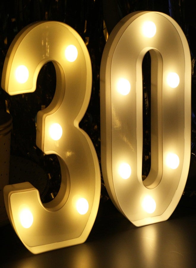 JunyRuny H:7.88 inches Light Up Numbers 30 Sign for Party Decor, 30th Birthday Decorations for Women, Happy 30th Birthday Centerpieces Table Decorations for Men, Dirty 30 birthday Decorations - Image 2