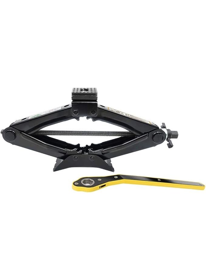 Pantograph Car Jack – 1 Ton Capacity with Ratchet Wrench – Heavy-Duty & Compact Manual Lifting Tool - Image 1