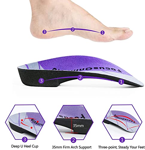 RooRuns Plantar Fasciitis 34 Length Insoles High Arch Supports Orthotic Insoles MenWomen 1 Pair Flat Feet OverPronation Heel Spur Pain Relief Shoe Inserts for Walking Running Sport - Image 5