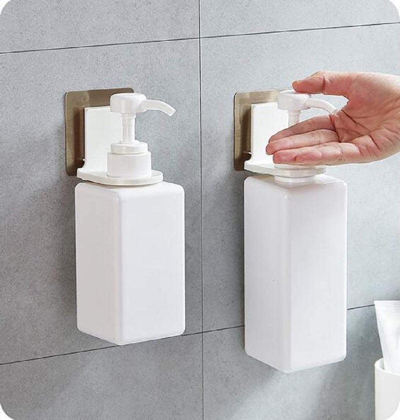 Divik Divik Wall Mounted Bottle Holder Hanger Hook Magic Sticker Sanitizer Bottle Holder Hanger Bottle Hook Rack for Kitchen Bathroom Set of 2 Hook Bottle Not Included - Image 1