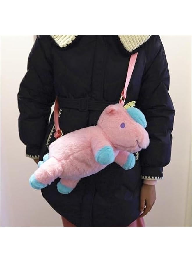 Unicorn Stuffed Animal Pink Plush Purse, Cute Unicorn Toys for Girls age 4-6, Crossbody Bag for Kids 3 4 5 6 7 8 9 10 11 12 Years Old Girls Tweens and Teens Birthday  - Image 2