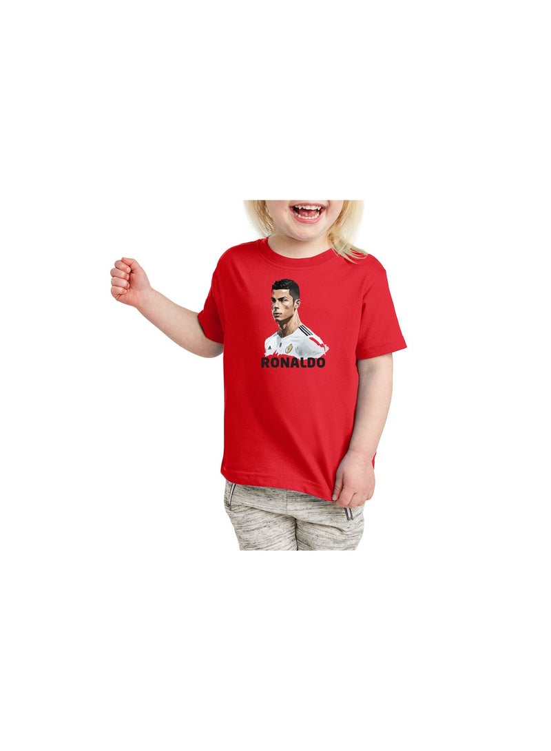 PRINTSHOP4ME Ronaldo Unisex Kids T-Shirt-Soccer Player Printed Tshirt For Boys And Girls-Soft And Comfortable-Gift For Young Football Fans - Image 1