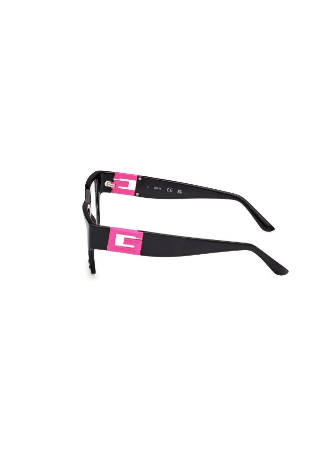 جس نظارة طبية بشكل مربع للجنسين بأذرع معدنية GU2987  مقاس 54 - اسود لامع - Image 2