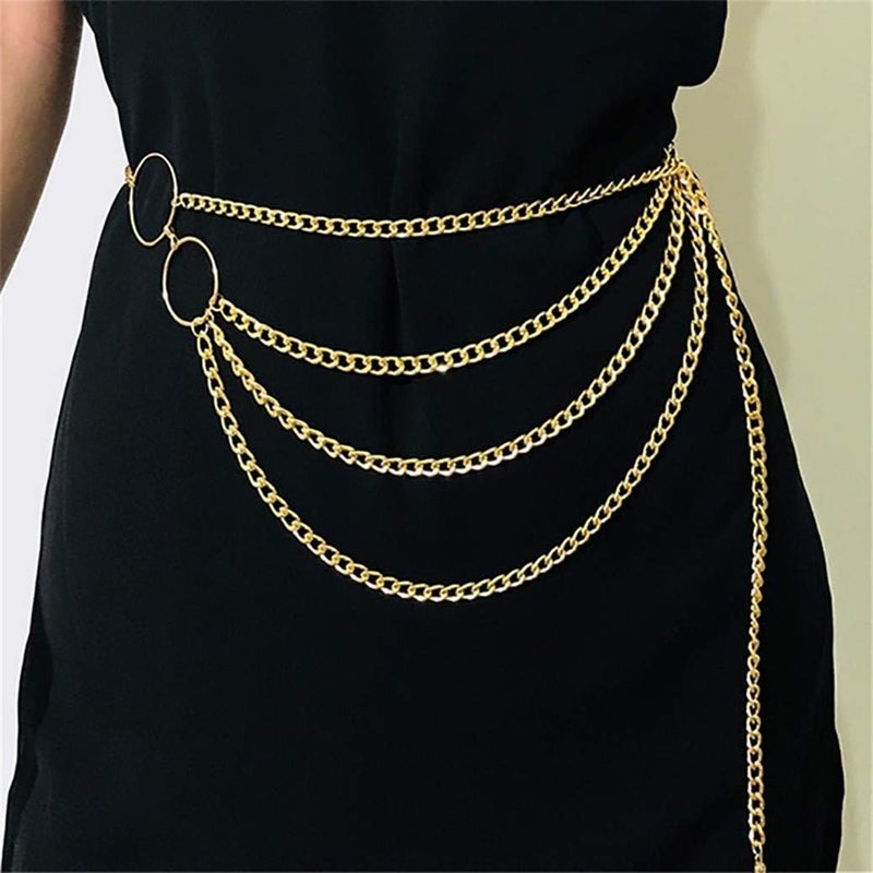 jellyflow Women's Waist Chain Multi-Layered Retro Tassels Waist Belt Chain Body Jewelry Accessories - Image 5