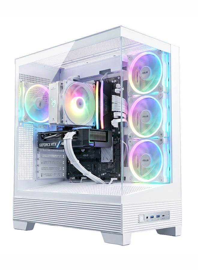 انفني ارك INFINIARC 5060ti جهاز كمبيوتر مكتبي للألعاب (Intel Core Ultra 5, RTX 5060ti 8G GPU, 16GB DDR5 RAM, 1TB SSD, لوحة أم B860, صندوق ASUS A31, مبرد هوائي رقمي ARGB, مزود طاقة 750W Gold, Windows PRO) أبيض - Image 2