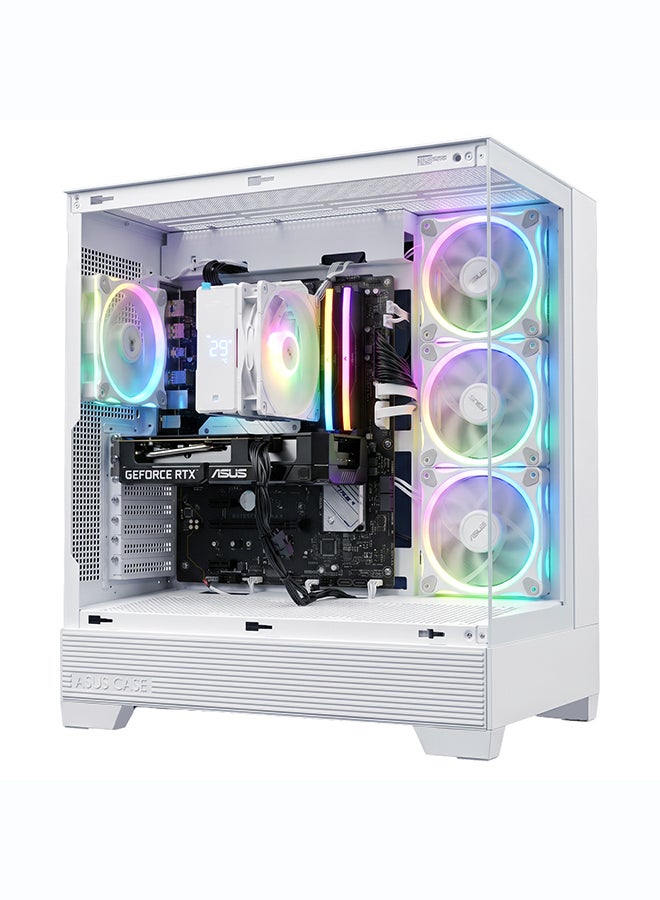 انفني ارك INFINIARC 5060ti جهاز كمبيوتر مكتبي للألعاب (Intel Core Ultra 5, RTX 5060ti 8G GPU, 16GB DDR5 RAM, 1TB SSD, لوحة أم B860, صندوق ASUS A31, مبرد هوائي رقمي ARGB, مزود طاقة 750W Gold, Windows PRO) أبيض - Image 3