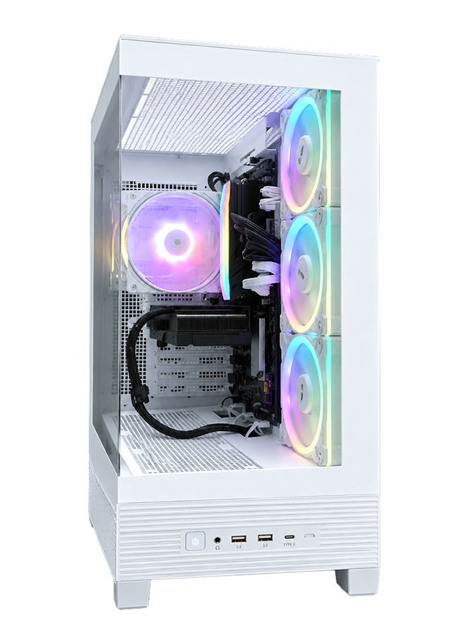 انفني ارك INFINIARC 5060ti جهاز كمبيوتر مكتبي للألعاب (Intel Core Ultra 5, RTX 5060ti 8G GPU, 16GB DDR5 RAM, 1TB SSD, لوحة أم B860, صندوق ASUS A31, مبرد هوائي رقمي ARGB, مزود طاقة 750W Gold, Windows PRO) أبيض - Image 5