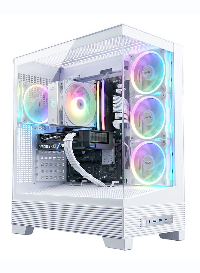 انفني ارك INFINIARC 5060ti جهاز كمبيوتر مكتبي للألعاب (Intel Core Ultra 5, RTX 5060ti 8G GPU, 16GB DDR5 RAM, 1TB SSD, لوحة أم B860, صندوق ASUS A31, مبرد هوائي رقمي ARGB, مزود طاقة 750W Gold, Windows PRO) أبيض - Image 3
