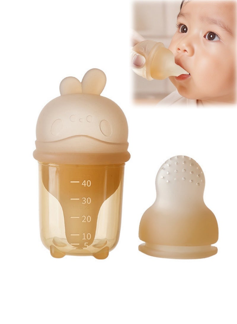 مُغذي طعام الأطفال، مصاصة، ومُخفف للتسنين - عضاضات فواكه من السيليكون خالية من مادة BPA للأطفال من سن 12 شهرًا فما فوق، تصميم دوار قابل للفك، مناسب لمصاصات حليب الأم، المهروس، والفواكه الطازجة