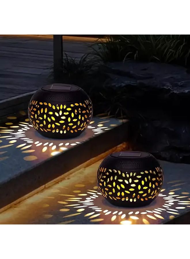 2 Pack Black Solar Table Lights Outdoor Garden Patio Pathway Decoration - Image 1