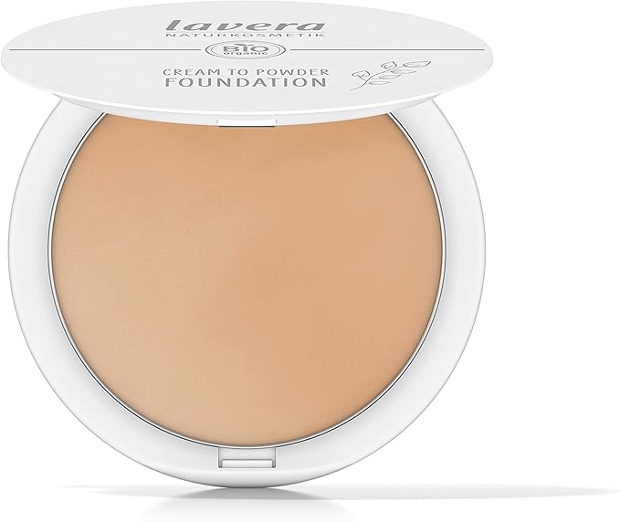 lavera Cream to Powder Foundation Tanned 02 nude Organic Almond Oil Vitamin E Vegan Moisturizing Intensive Coverage 1 X 105g - Image 1
