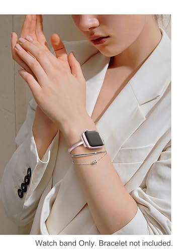 PlusRoc Stainless Steel Band Compatible with Apple Watch Band 42mm(Series 3) 44mm 45mm 46mm 49mm iWatch SE Series 11 10 9 8 7 6 5 4 3 2 1, Slim Versatile Bangle Bracelet for Women, Pink - Image 5