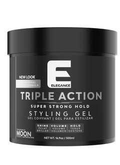 Elegance Elegance-E Series Moon Triple Action Styling Gel 500ml- Super Strong Hold, Volumizing, Flake-Free with Long-Lasting Shine and Refreshing Fragrance 