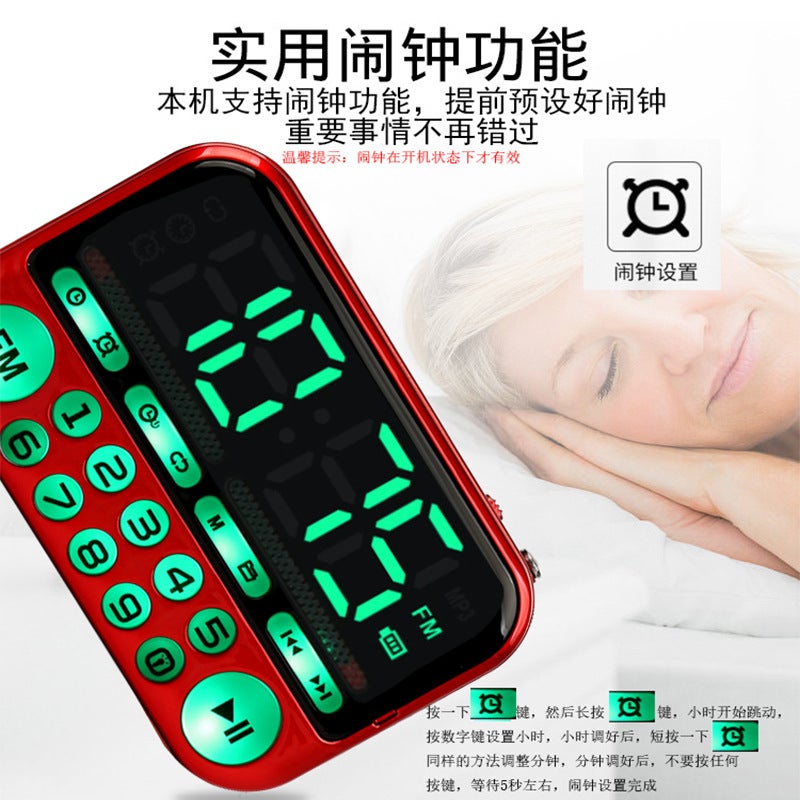 Kk22 Big Screen Radio Mp3 Mini Stereo Card Speaker For The Elderly Portable Music Player - Image 3