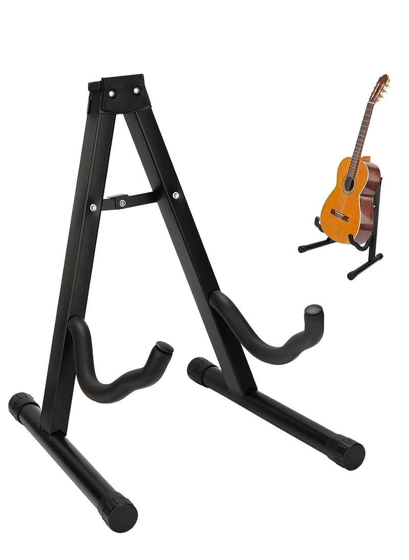 Mike Music Guitar Stand Universal Adjustable Folding A-Frame Stand with Non-Slip Rubber and Soft Foam Arms for Acoustic/Classical/Bass/Electric Guitar, Banjo, Ukulele, Oud, Mandolin, Violin and More  - Image 2