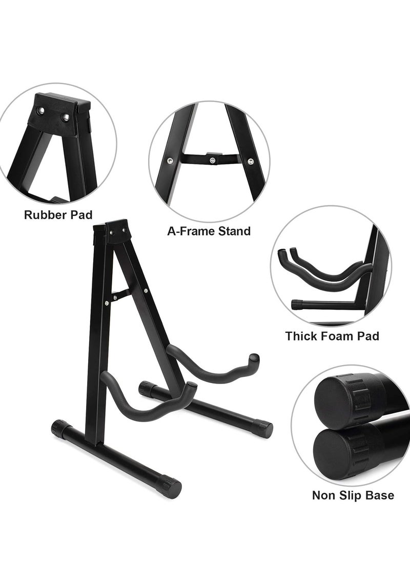Mike Music Guitar Stand Universal Adjustable Folding A-Frame Stand with Non-Slip Rubber and Soft Foam Arms for Acoustic/Classical/Bass/Electric Guitar, Banjo, Ukulele, Oud, Mandolin, Violin and More  - Image 3
