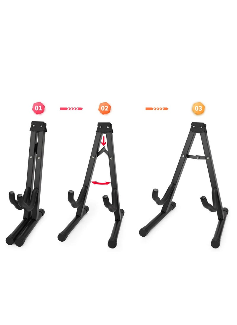 Mike Music Guitar Stand Universal Adjustable Folding A-Frame Stand with Non-Slip Rubber and Soft Foam Arms for Acoustic/Classical/Bass/Electric Guitar, Banjo, Ukulele, Oud, Mandolin, Violin and More  - Image 4