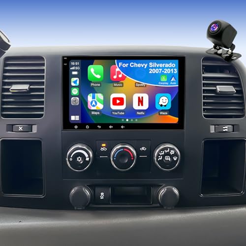 iCarSEPTON 5GWiFi Car Radio for Chevrolet Silverado 1500 GMC Sierra 1500 2007-2013, Yukon Tahoe 2007-2014, Acadia 2007-2012, Savana Equinox 8inch Touch Screen Stereo, Carplay Android Auto GPS Camera - Image 1