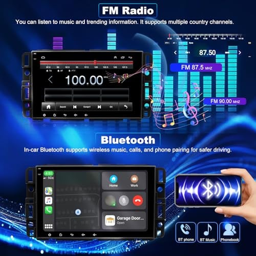 iCarSEPTON 5GWiFi Car Radio for Chevrolet Silverado 1500 GMC Sierra 1500 2007-2013, Yukon Tahoe 2007-2014, Acadia 2007-2012, Savana Equinox 8inch Touch Screen Stereo, Carplay Android Auto GPS Camera - Image 5