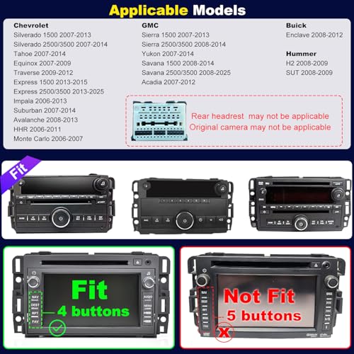 iCarSEPTON 5GWiFi Car Radio for Chevrolet Silverado 1500 GMC Sierra 1500 2007-2013, Yukon Tahoe 2007-2014, Acadia 2007-2012, Savana Equinox 8inch Touch Screen Stereo, Carplay Android Auto GPS Camera - Image 2