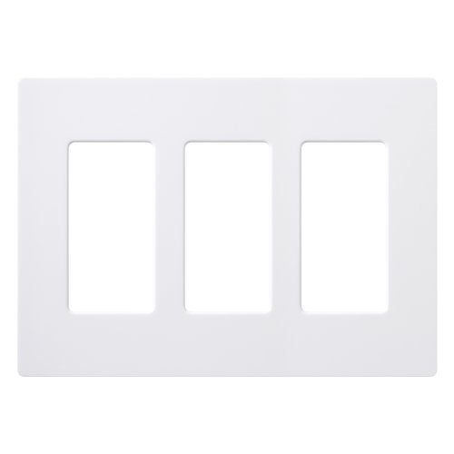 Lutron Claro Light Switch Cover Plate 3 Gang Wallplate for Decorator Light Switches Rocker Light Switch Cover Outlet Cover Screwless Switch Plate Cover Gloss CW3WH White