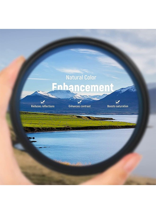 Neewer - Neewer 49mm Polarizing Filter 30 Layer Multi Resistant Nano Coatings Circular Polarising Filter(CPL) Reduce Glare/Enhance Contrast/Ultra Slim/Reduces Reflection/HD Optical Glass Polarizer Filter - Image 1