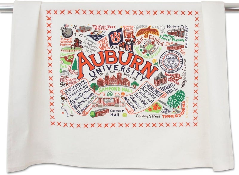 Catstudio Dish Towel, Auburn University Tigers Hand Towel - Collegiate Kitchen Towels for Auburn Fans - Perfect Graduation Gift, Gift for Students, Parents and Alums - Image 1