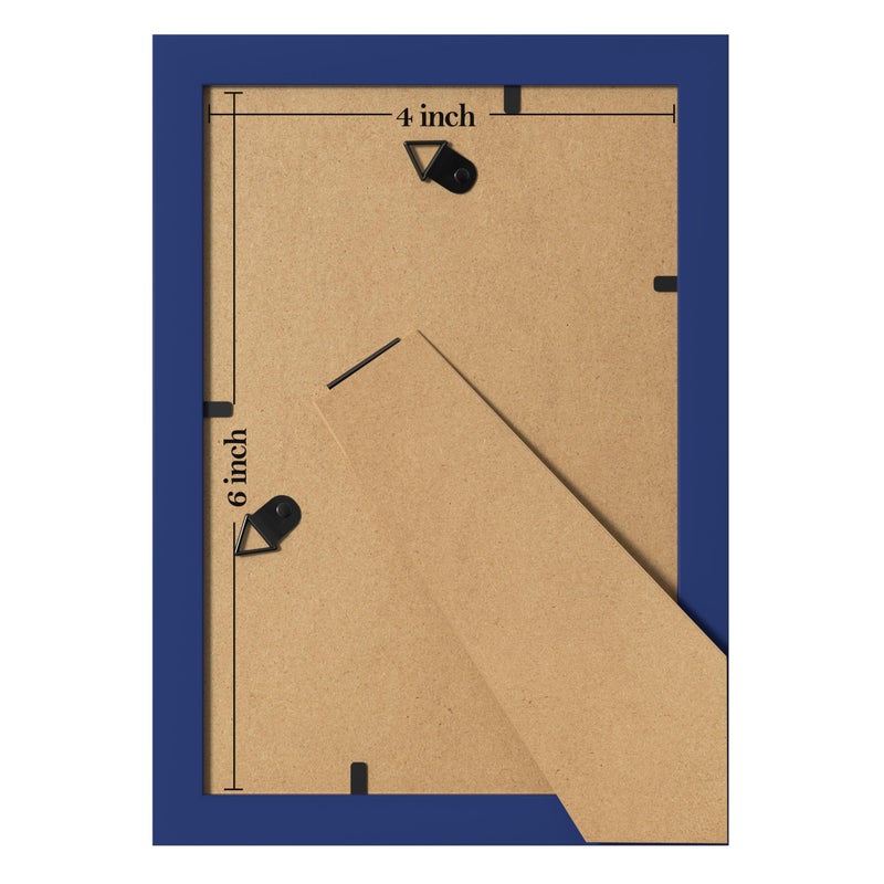 eletecpro 4x6 Picture Frames Set of 10  Picture Frame Collage Wall Decor Display 3.5x5 Photo with Mat or 4x6 Without Mat  Home Decor Gallery Frame for Table Top or Wall Mounting  Blue - Image 4