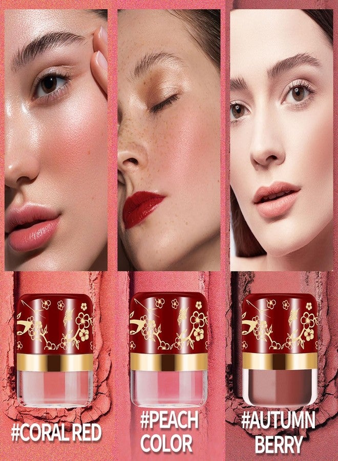 ROUSE Lazy Blush, Powder blush 3 Color Set, face blushes makeup for Cheeks, Lightweight, Smooth, Vegan & Cruelty-Free, Coral Red-Peach-Autumn Berry - Image 3