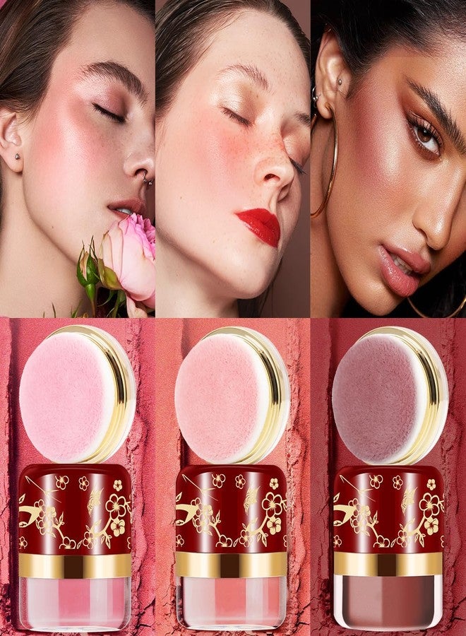 ROUSE Lazy Blush, Powder blush 3 Color Set, face blushes makeup for Cheeks, Lightweight, Smooth, Vegan & Cruelty-Free, Coral Red-Peach-Autumn Berry - Image 2
