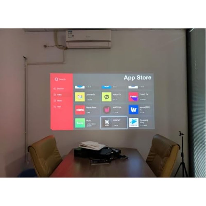 جهاز عرض صغير محمول DLP 1080 HD، أبيض، تصميم مضغوط مع مكبر صوت مدمج، منافذ متعددة، متوافق مع USB - Image 5