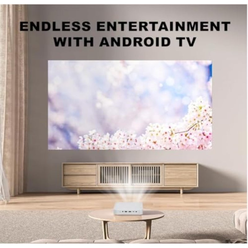 جهاز عرض صغير محمول DLP 1080 HD، أبيض، تصميم مضغوط مع مكبر صوت مدمج، منافذ متعددة، متوافق مع USB - Image 3
