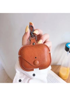 Leather Flip Cover Protective Case For Apple Airpods PRO2 1/2/3 Business Style Headphone Bag Compatible With 4th Gen For Apple Earphones-Color:Brown-Applicable Model:Airpods1/2nd Generation